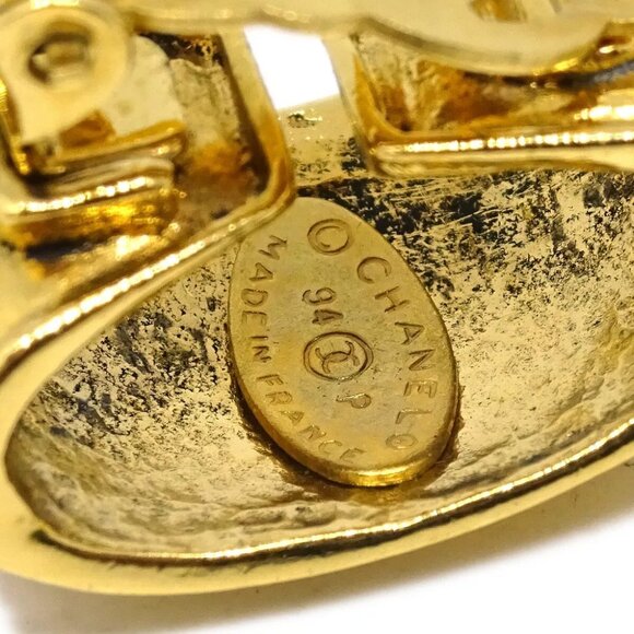 Chanel CC Dangle Earrings Clip-On Gold 94P XX90389 - Picture 2 of 4